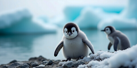 Fototapeta premium penguins on the rocks