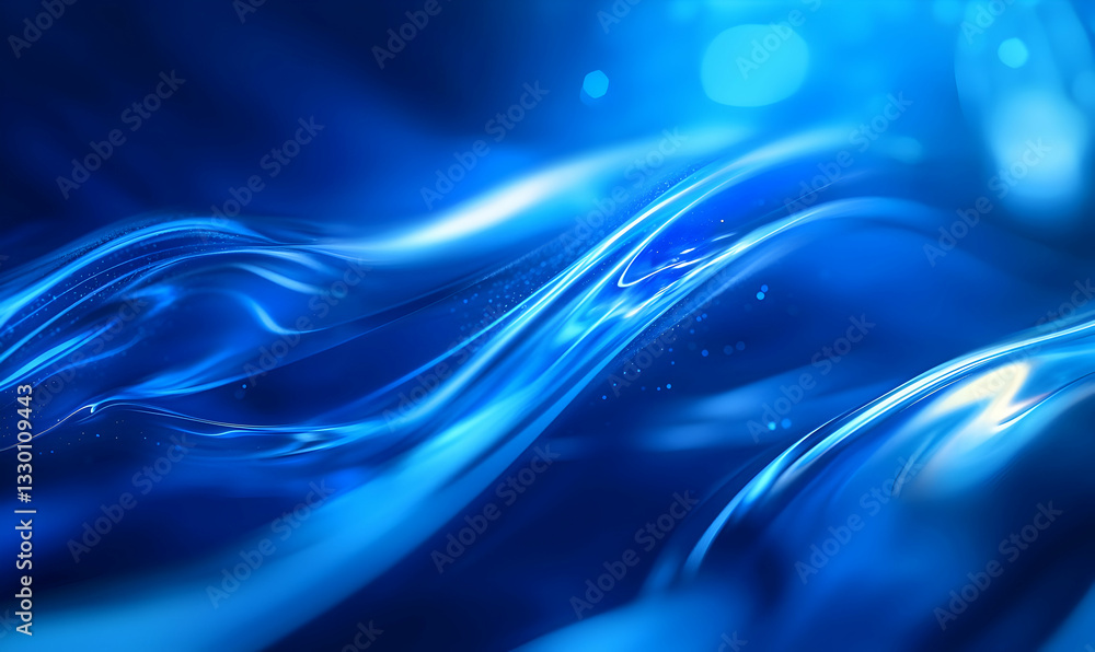 Poster abstract flowing blue light background with smooth waves and elegant design