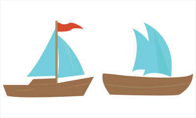 set of sailing ships and boats