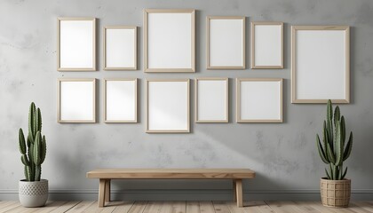 Multiple frame arranged on wall