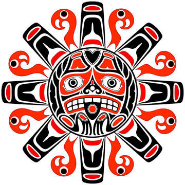 Haida sun Tlingit tribal art cultural heritage png