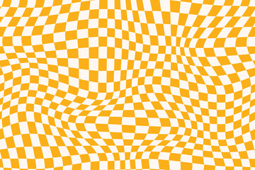Checkered background with distorted squares. Seamless Y2K checkerboard design