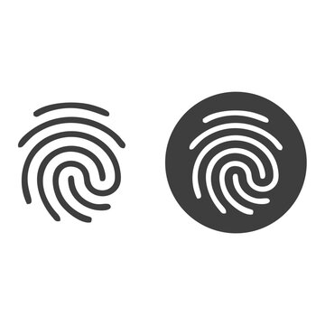 Fingerprint line icon vector illustration set.