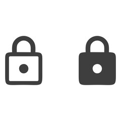 lock vector icon black outline and filled version