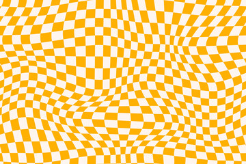 Checkered background with distorted squares. Seamless Y2K checkerboard design