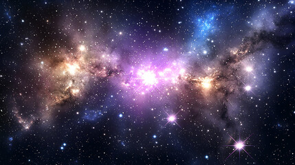 Obraz premium Gazing at a Dazzling Nebula Shining Brightly with Countless Stars