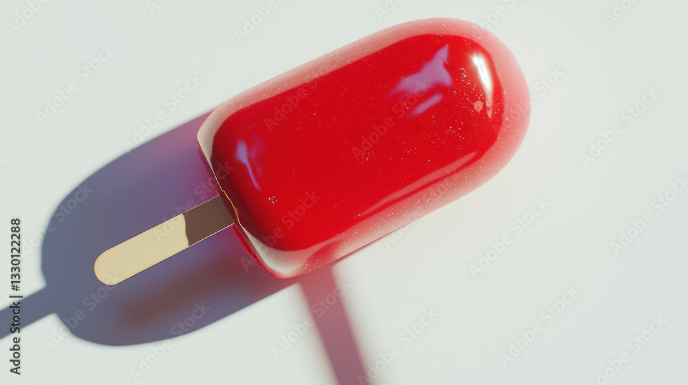 Poster realistic cherry popsicle top view for summer refreshment concepts