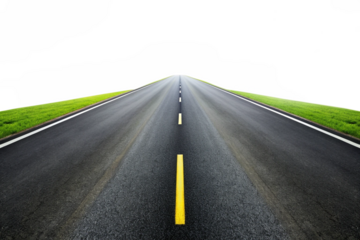 Asphalt Road Leading to a Cloudy Sky A Journey Ahead on an Open Highway