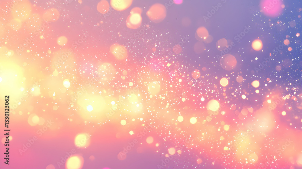Poster sparkling light effects on a gradient background for creative projects