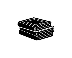 creative clean silhouette stack of books icon vector illustration