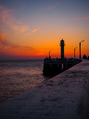 The pier during sunset - Nieuwpoort, Belgium - vertical