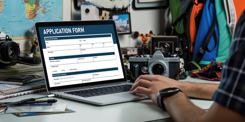 Online application form for brisk registration on the internet website