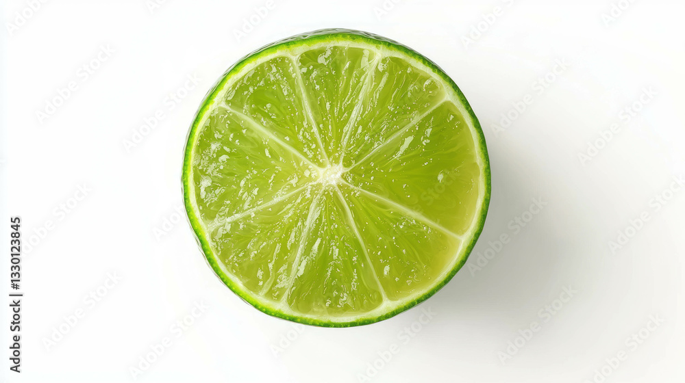 Aufkleber refreshing lime slice on white background for beverage design