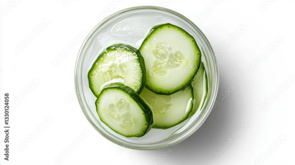 Poster refreshing gin and tonic with cucumber garnish for summer cocktails