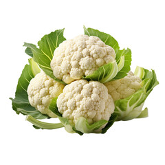 Several Cauliflowers Isolated on Transparent Background