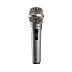 Grey Music Microphone Isolated On Transparent Background