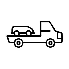 Car transporter icon in action, transportation concept