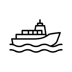 Obraz premium Fire-boat icon navigating waves, specialized transport concept