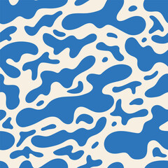 Seamless pattern with abstract silhouette organic shapes.