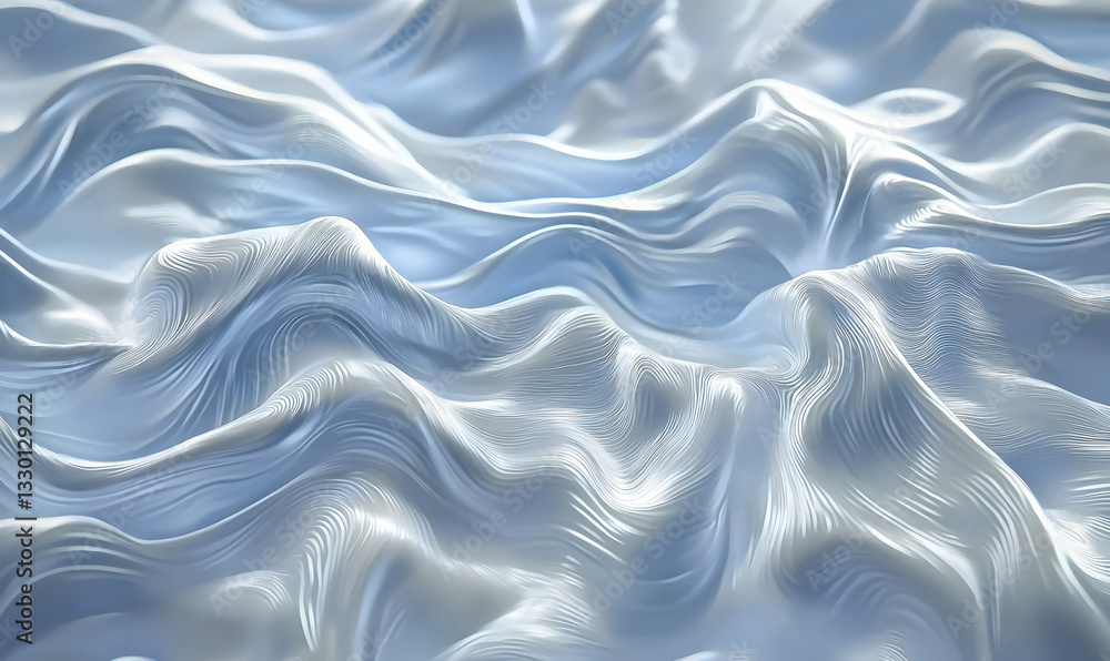 Poster abstract white fabric flowing texture with soft and shiny appearance