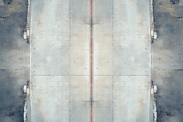 Overhead view of empty urban street with sidewalks. Neural network AI generated