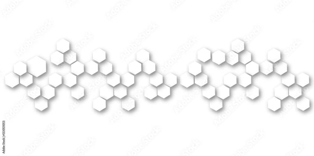 Poster use for book, poster, flyer, website vector illustration.abstract light grey and white hexagon 3d ef