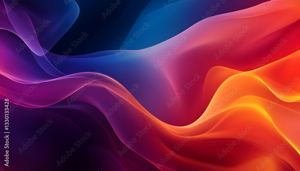 Poster abstract gradient waves of colors flowing together smoothly background