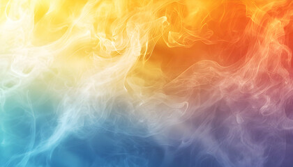 Abstract Smoke Forming Colorful Waves in Gradient Blue and Orange