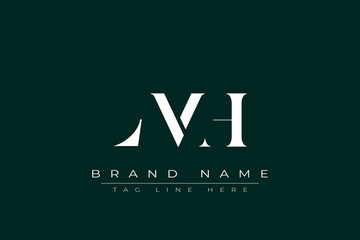 LMH abstract letter logo design. This logo is designed by three abstract letters.