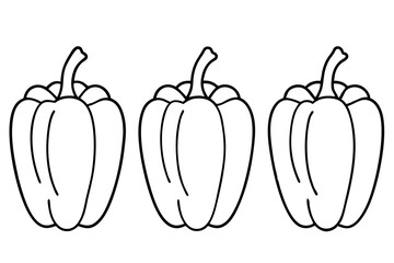 pepper set line art silhouette vector illustration