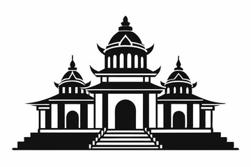 temple line art silhouette vector illustration
