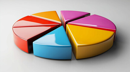 Obraz premium Colorful segmented pie chart representing key performance indicators