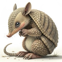 Obraz premium Cute Armadillo-like Creature with Large Eyes and Unique Texture