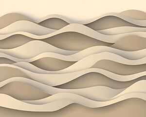Abstract graphic illustration depicting smooth layers with undulating curves
