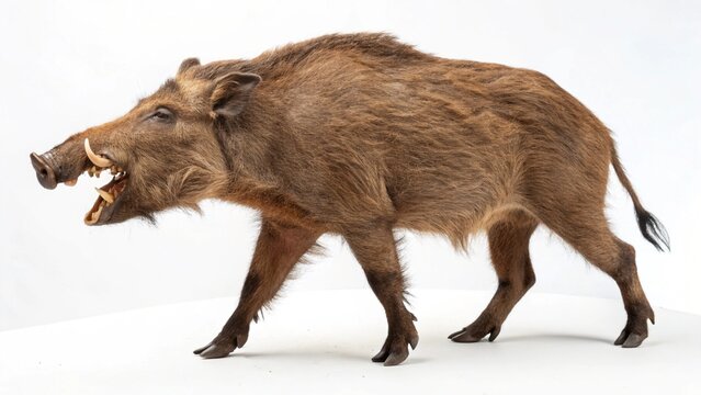 Daeodon in full view on white studio background