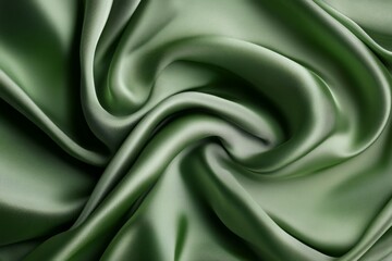 Obraz premium Luxurious green silk fabric drape with shadows. Neural network AI generated
