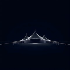 Fototapeta premium Sleek Minimalist Metallic Foil Graphic of Prestigious Event Tent Structure