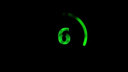 15 second countdown timer animation from 15 to 0 seconds. Modern white and black stopwatch countdown timer on black background and white background