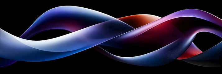 Abstract Colorful Waves Flowing Dynamically, Intertwining, Creating a Visually Stunning Abstract Art Piece.