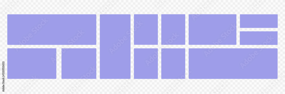 Poster empty frames or bento box collage. set of rectangle speech bubbles. minimalist blank template. vecto