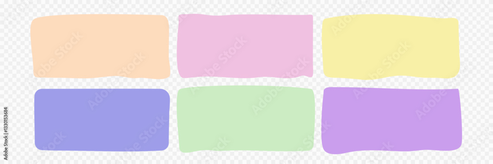 Leinwandbilder set of deform shapes color. rectangular textbox collection. empty frame borders