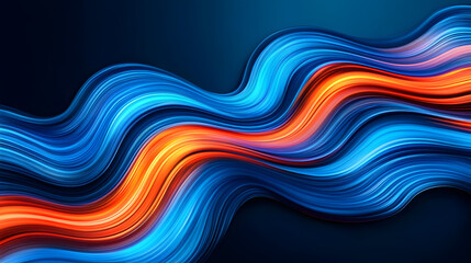 Mesmerizing wavy wave of light captured in motion illustrating transitional shapes and blended colors in a dynamic artistic presentation.