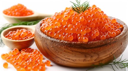 red caviar of river trout on a spoon