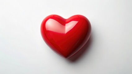 Aerial Heart Photography: Stunning Red Heart on White Background - High Resolution Image