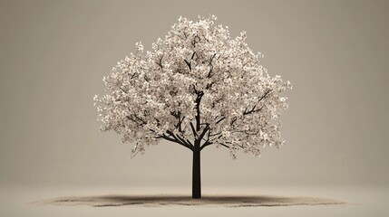Blooming tree in muted tones