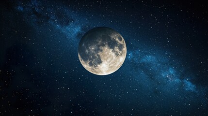 Fototapeta premium Moonlit Serenity: Embracing the Night Sky