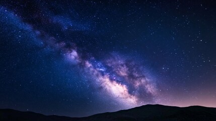 Stunning night sky view, vibrant stars and swirling galaxies, ideal for astronomy themes or nature inspiration.