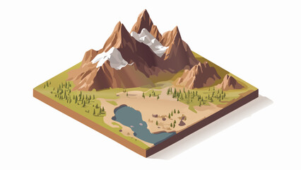 Rocky Mountain National Park in Isometric Style