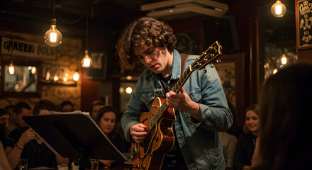 Obraz premium MAN WITH GUITAR