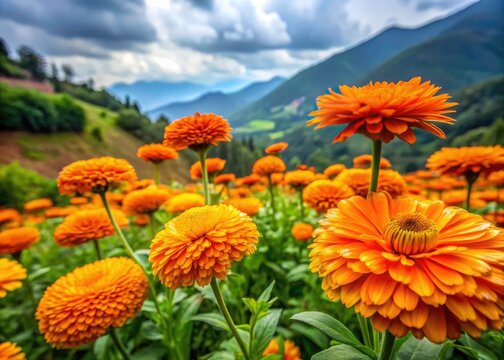 Atok Benguet Pot Marigold Northern Blossoms Garden Photography